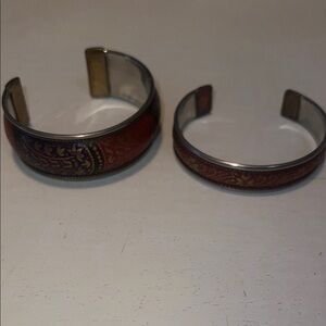 Stylish Red and Gold Cuff Bracelets